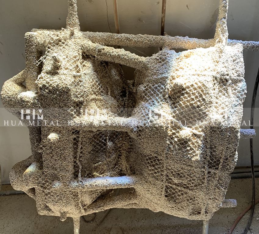Sand shell for casting of gilded bronze