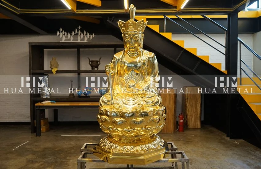 gilded bronze Buddha statue completed